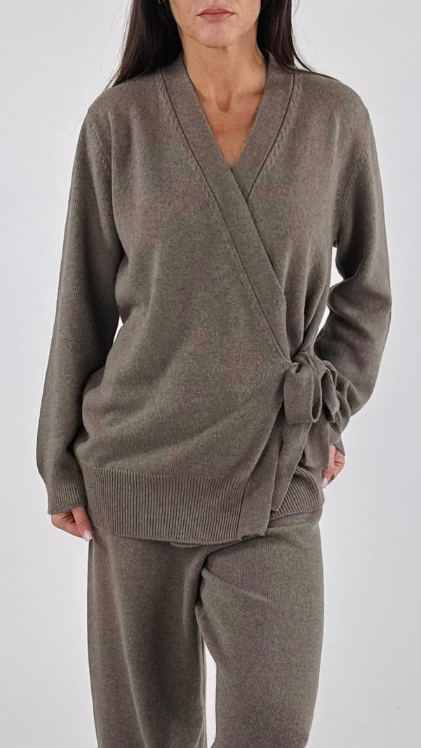 Cardigan lana cachemire fusciacca Vic.