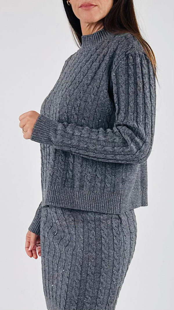 Pull trecce micropaillettes H.