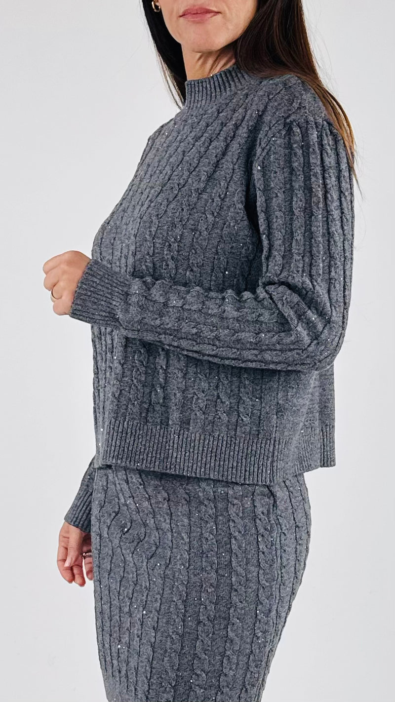Pull trecce micropaillettes H.