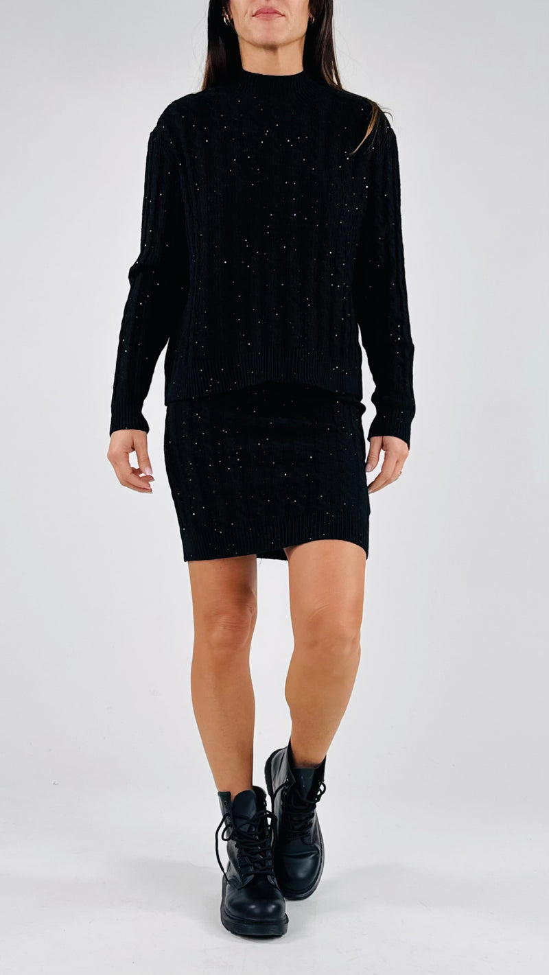 Pull trecce micropaillettes H.