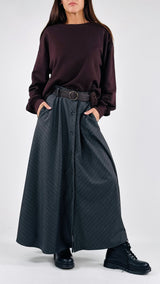 Gonna twill gessata bottoni T.