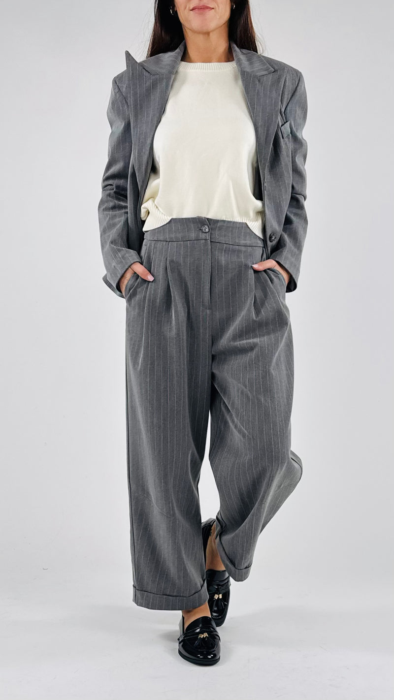 Pantalone carota pences gessato T.