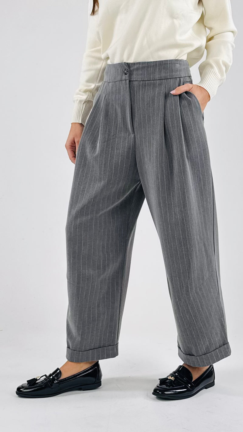 Pantalone carota pences gessato T.