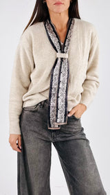 Cardigan infeltrito foulard