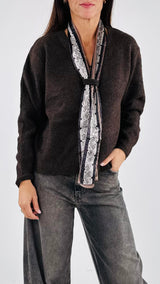 Cardigan infeltrito foulard