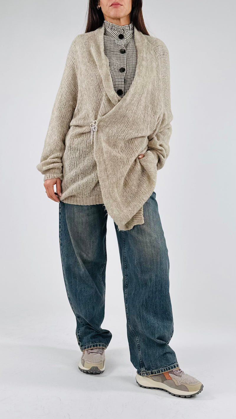 Cardigan spilla strass H.