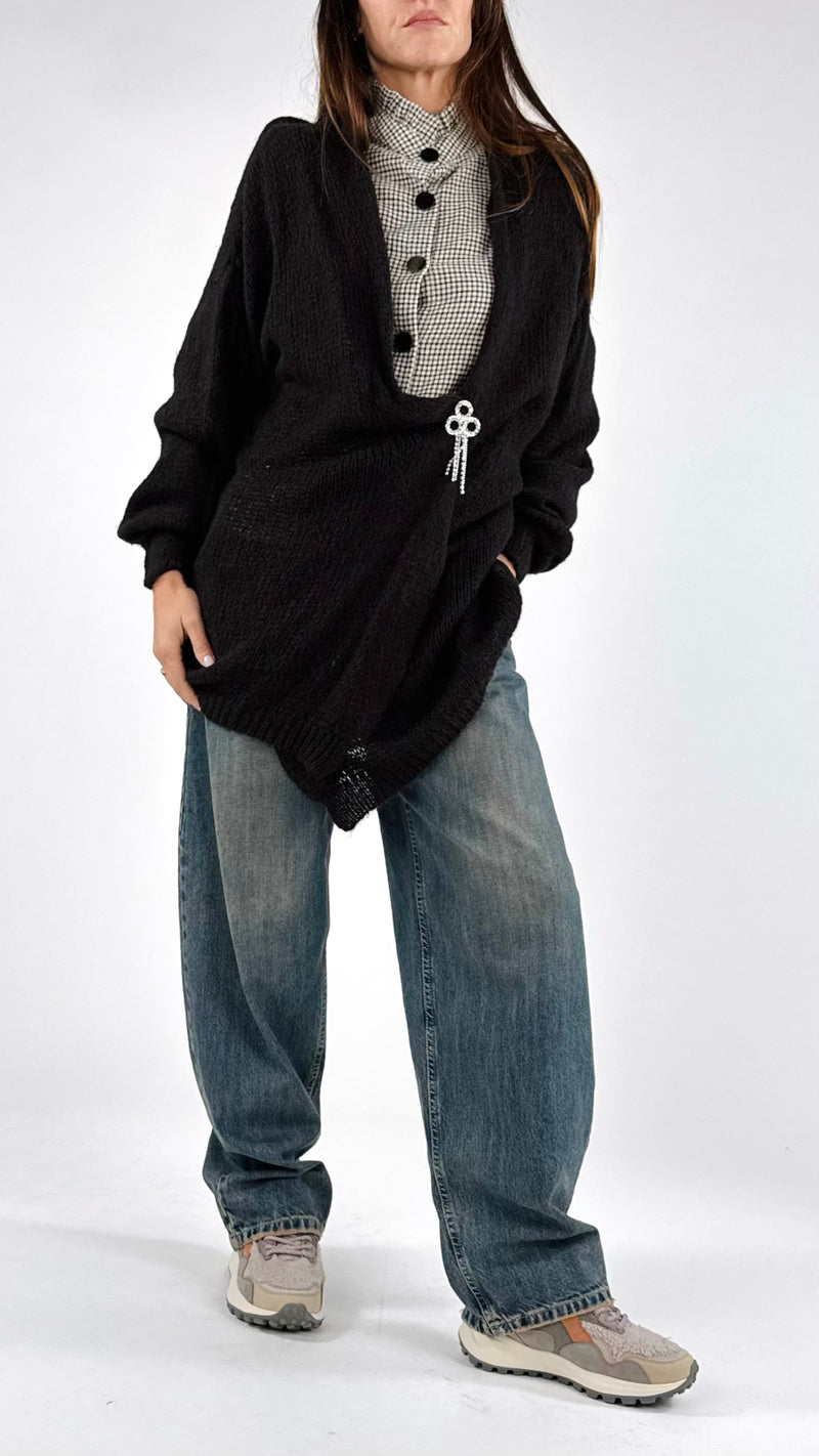 Cardigan spilla strass H.