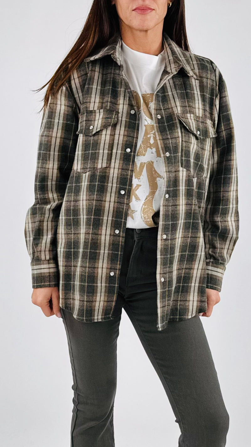 Camicia check+t-shirt T.