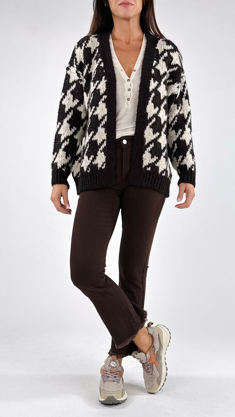 Cardigan pied de poule H.