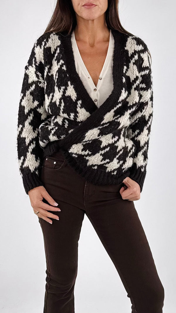 Cardigan pied de poule H.