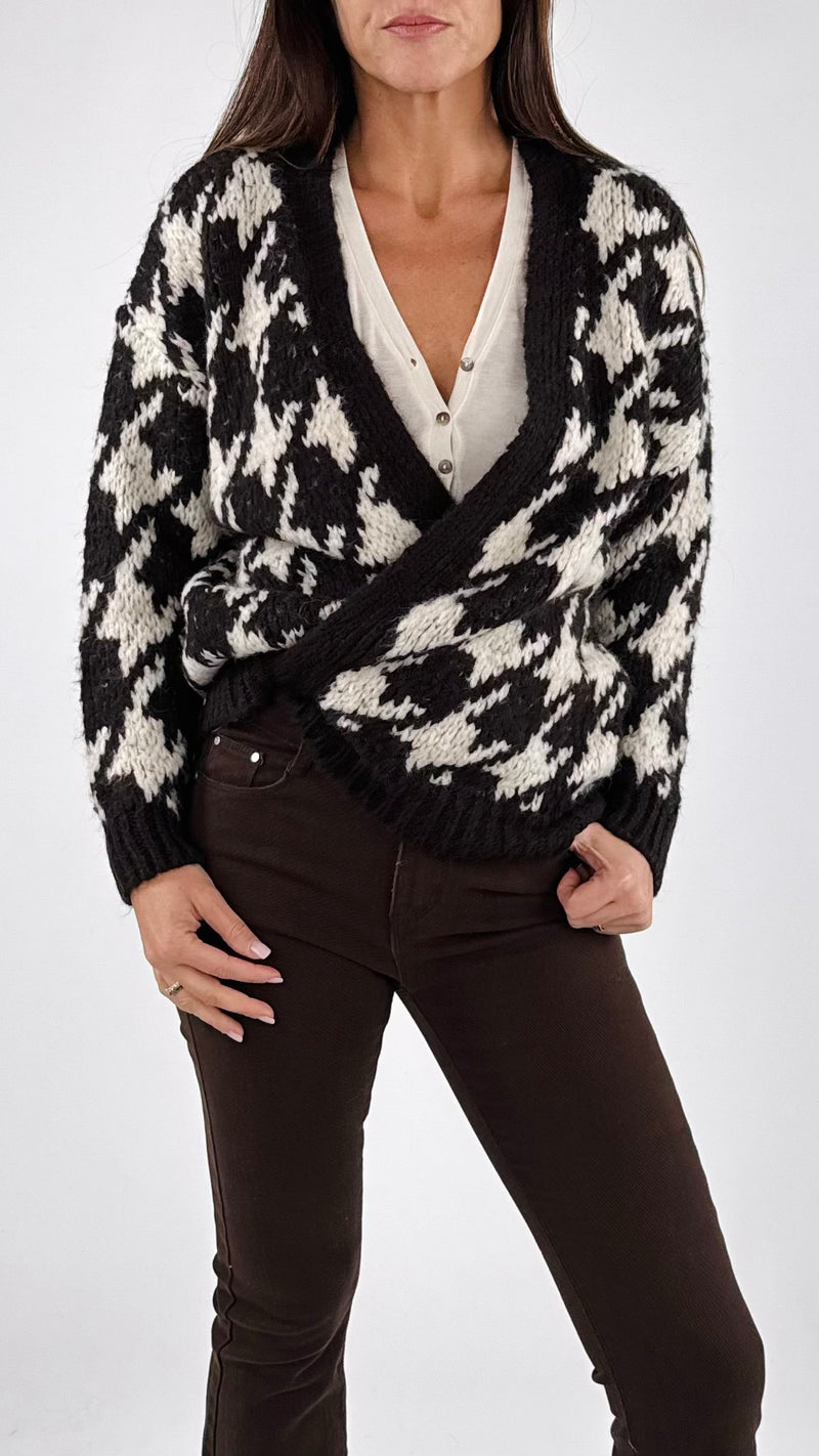 Cardigan pied de poule H.