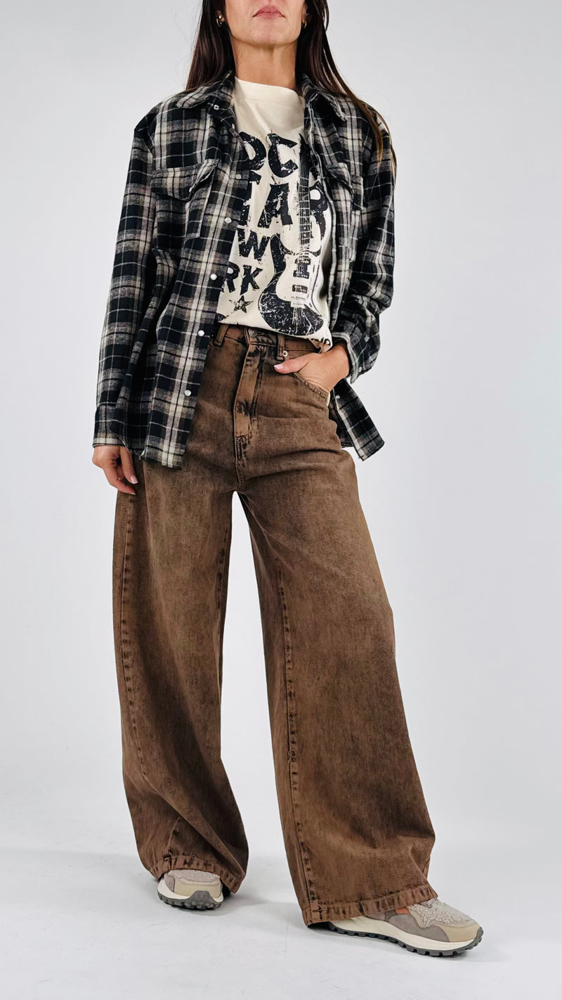 Camicia check+t-shirt T.