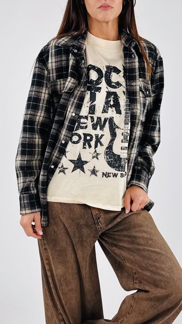 Camicia check+t-shirt T.