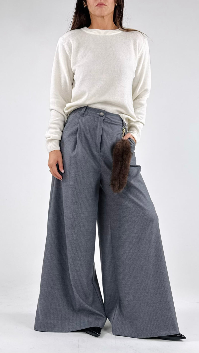 Pantalone palazzo flanella gessato H.