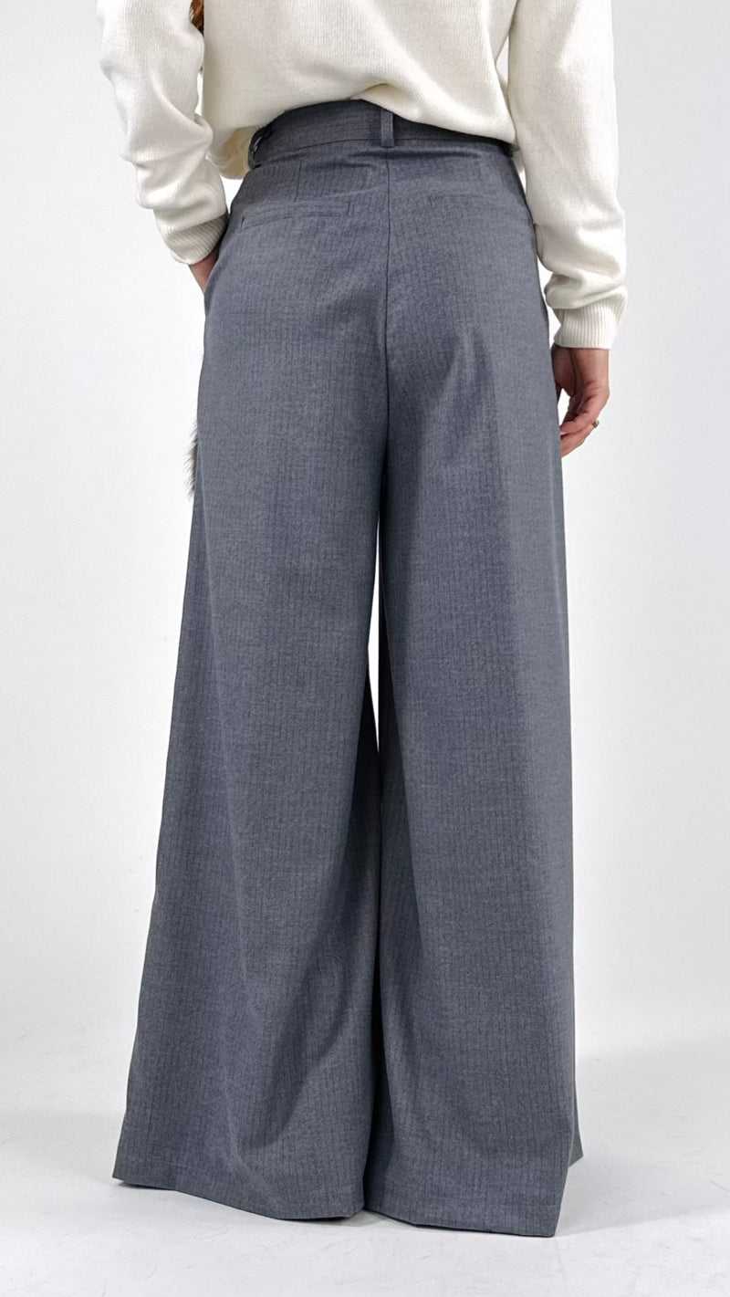 Pantalone palazzo flanella gessato H.