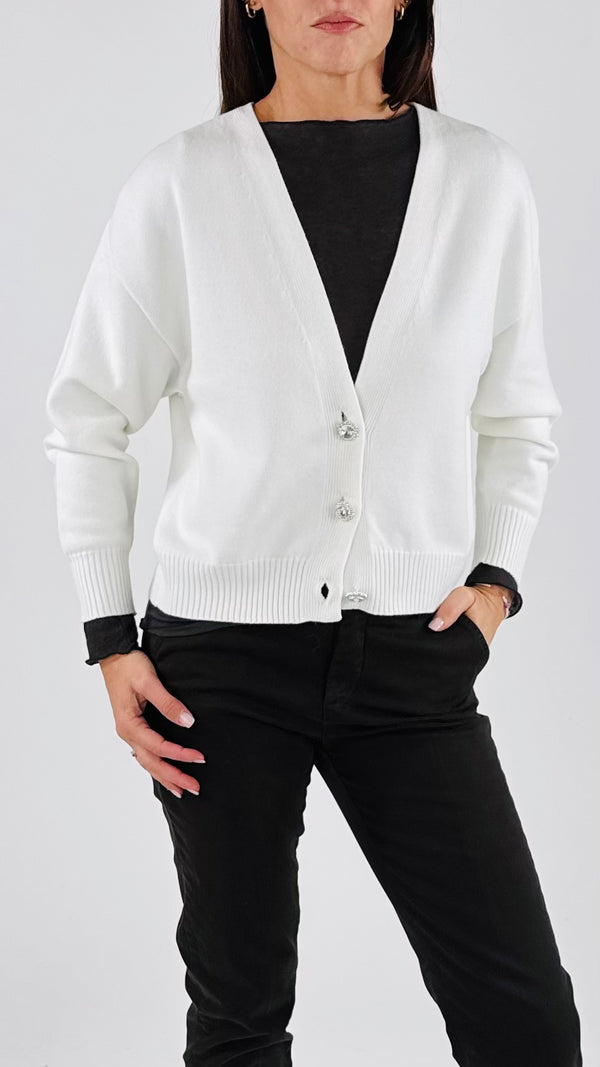 Cardigan rasato gioiello Vic.