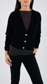 Cardigan rasato gioiello Vic.