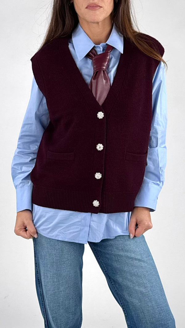 Gilet over bottoni gioello twin