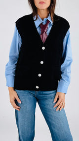 Gilet over bottoni gioello twin