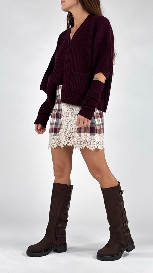 Cardigan costa larga+manicotti Vic.