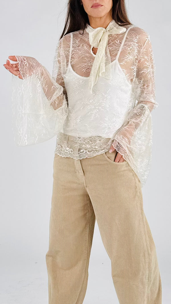 Camicia pizzo manica calla H.