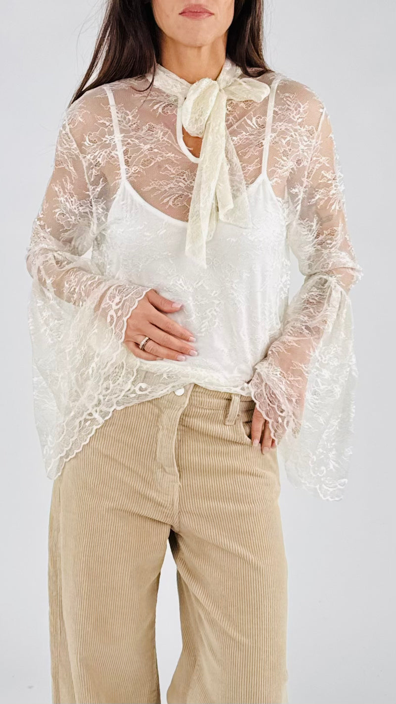 Camicia pizzo manica calla H.