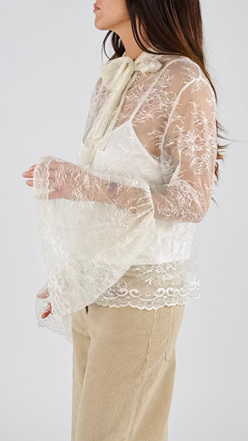 Camicia pizzo manica calla H.