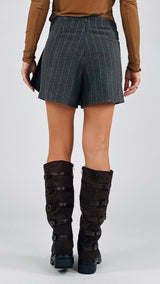 Mini short frescolana gessato H.