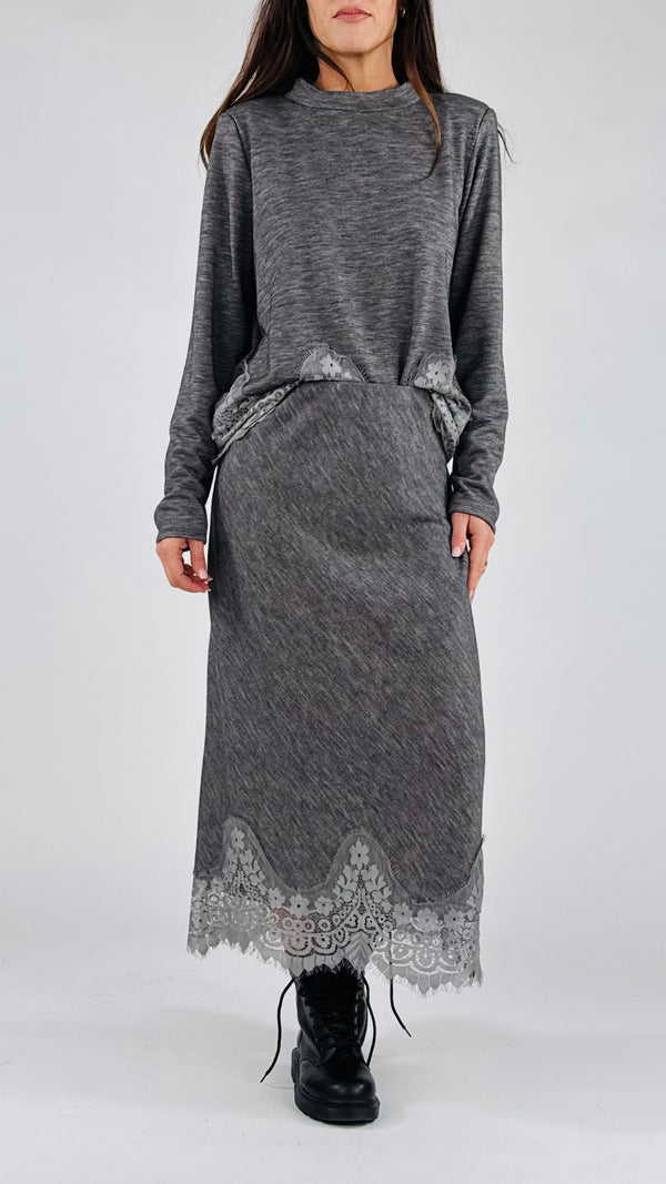 Gonna fiammata pizzo T.