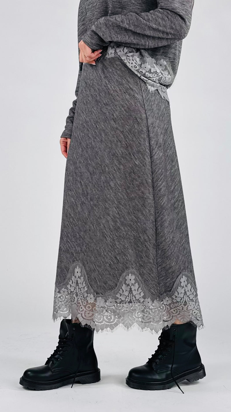 Gonna fiammata pizzo T.