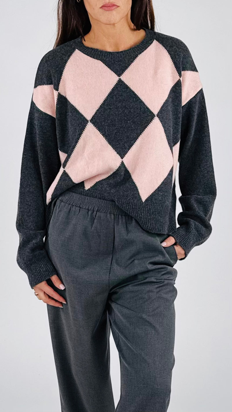 Pull losanghe cachemire T.