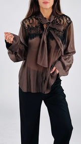 Camicia organza carrè pizzo H.