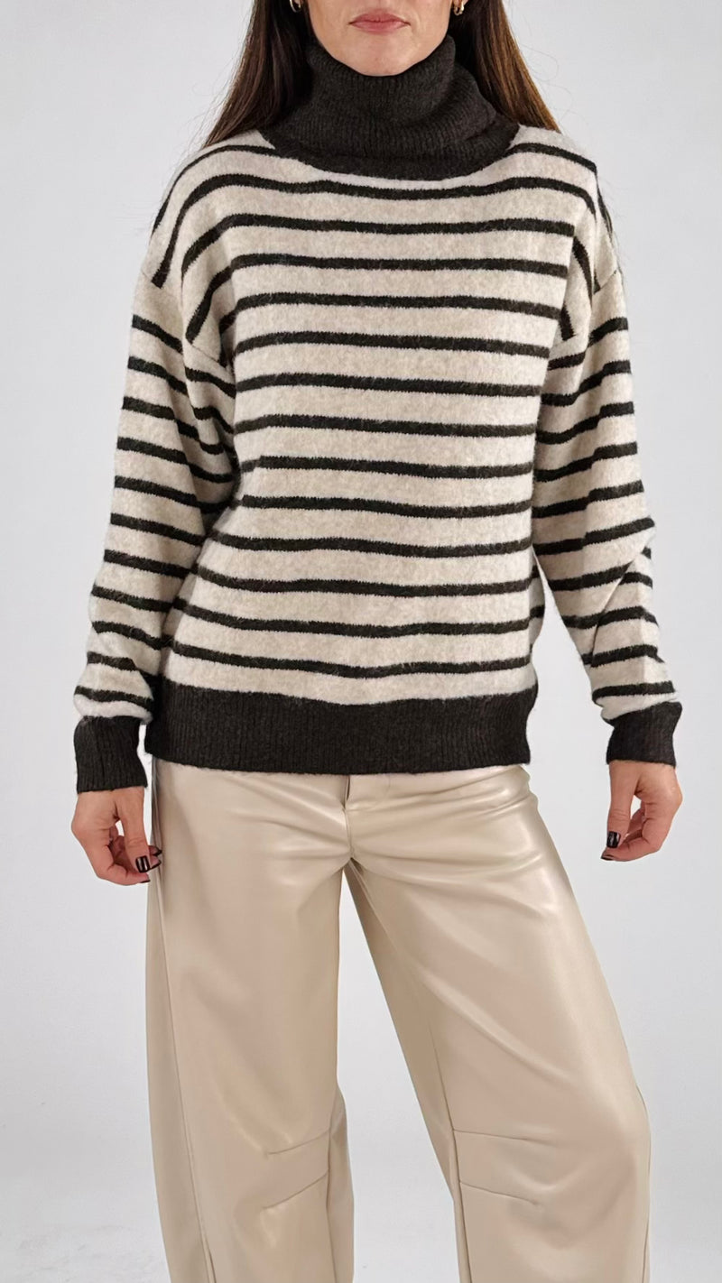 Pull righe fiocco schiena