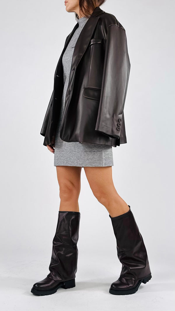 Giacca over ecopelle T.