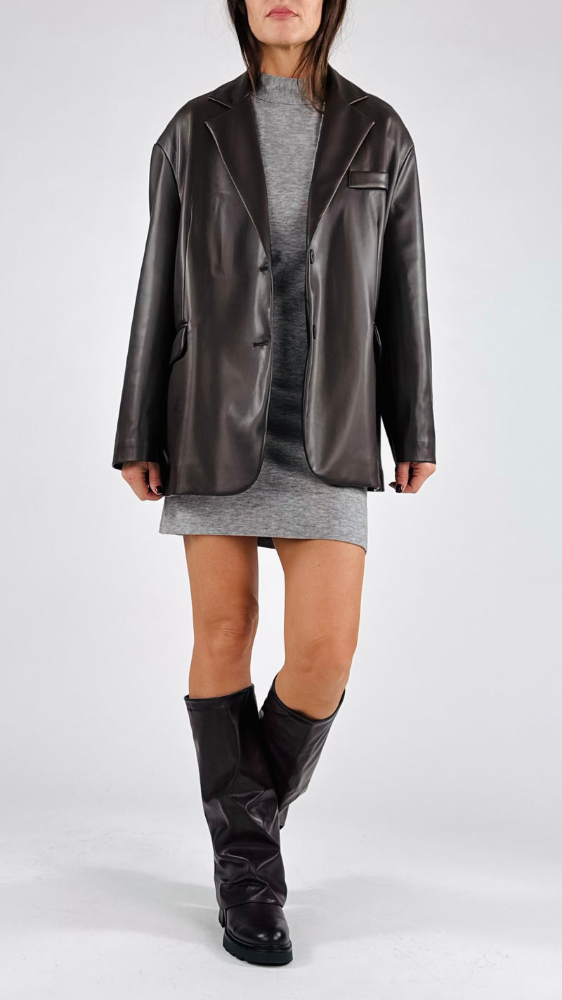 Giacca over ecopelle T.