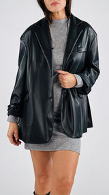 Giacca over ecopelle T.