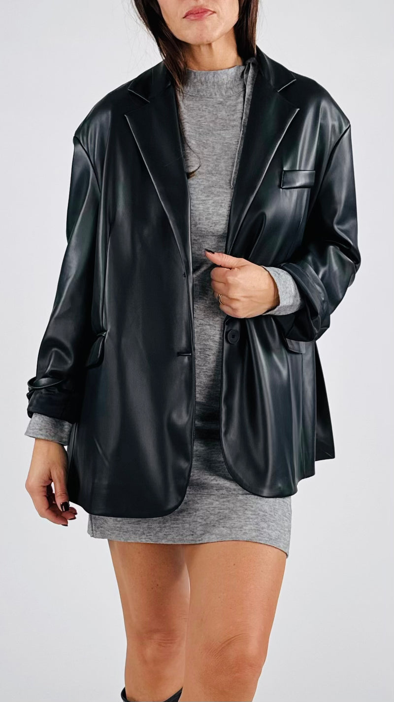 Giacca over ecopelle T.