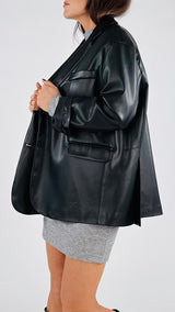 Giacca over ecopelle T.