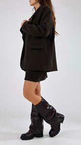 Giacca over velluto 1000 righe cintura H.