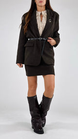 Giacca over velluto 1000 righe cintura H.