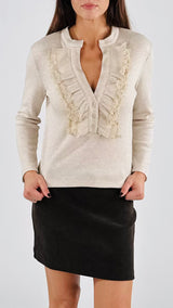 Serafino costina stretta scollo rouche H.