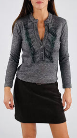 Serafino costina stretta scollo rouche H.