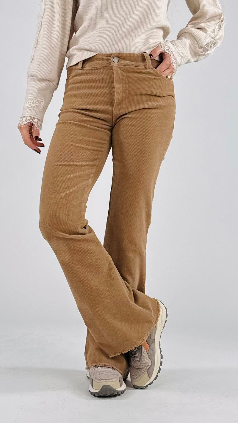 Pantalone velluto zampa T.