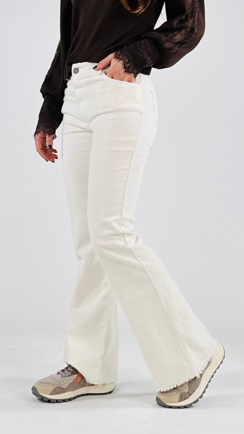 Pantalone velluto zampa T.