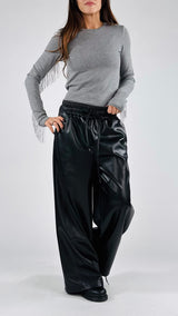 Pantalone palazzo ecopelle T.