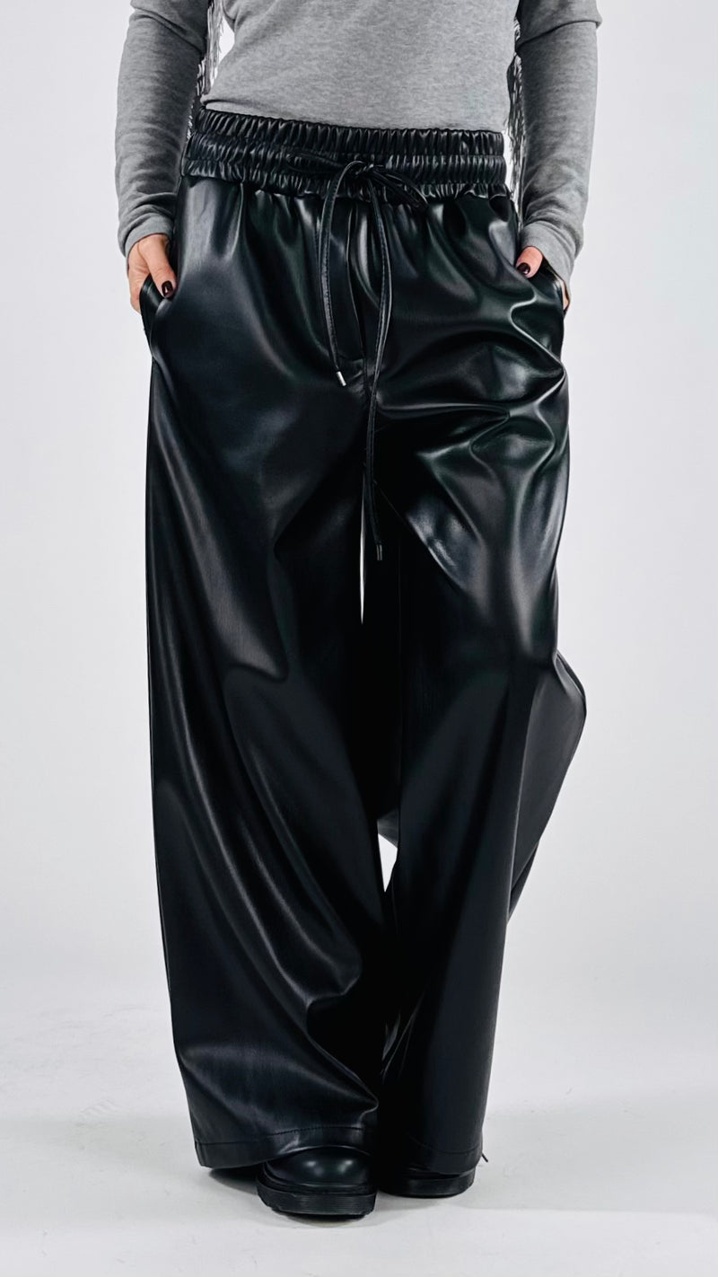 Pantalone palazzo ecopelle T.