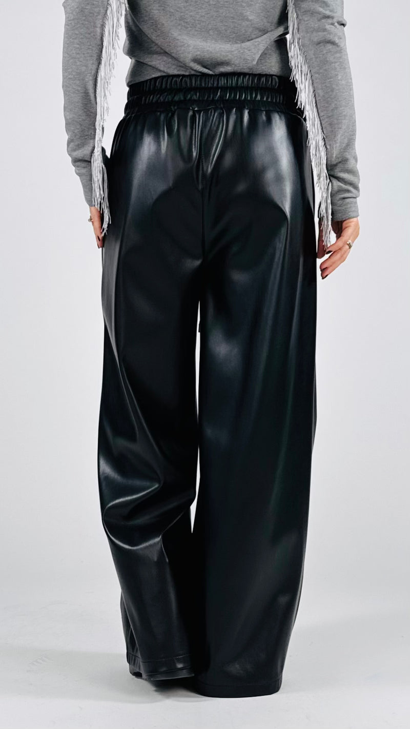 Pantalone palazzo ecopelle T.