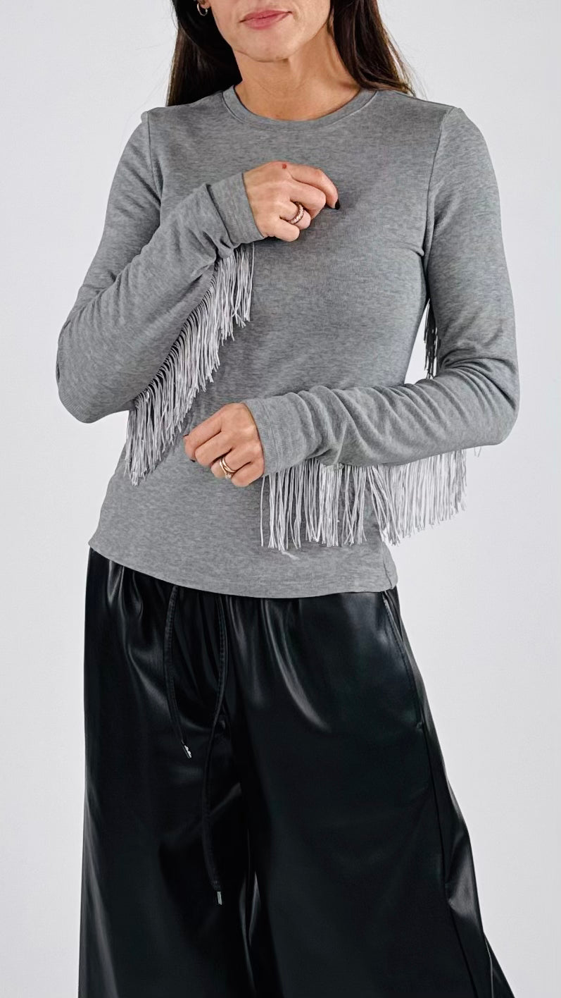 Maglia costina frange You