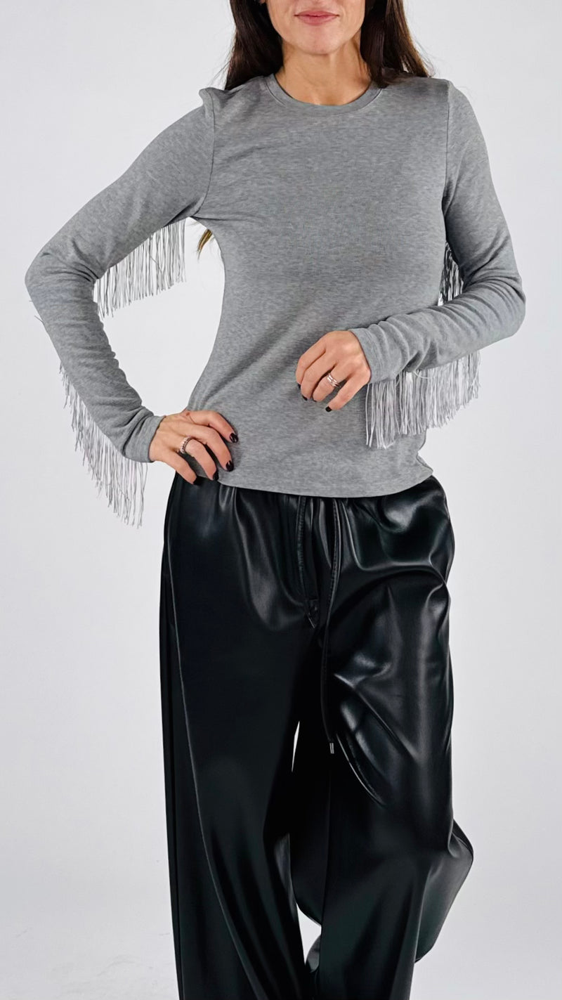 Maglia costina frange You