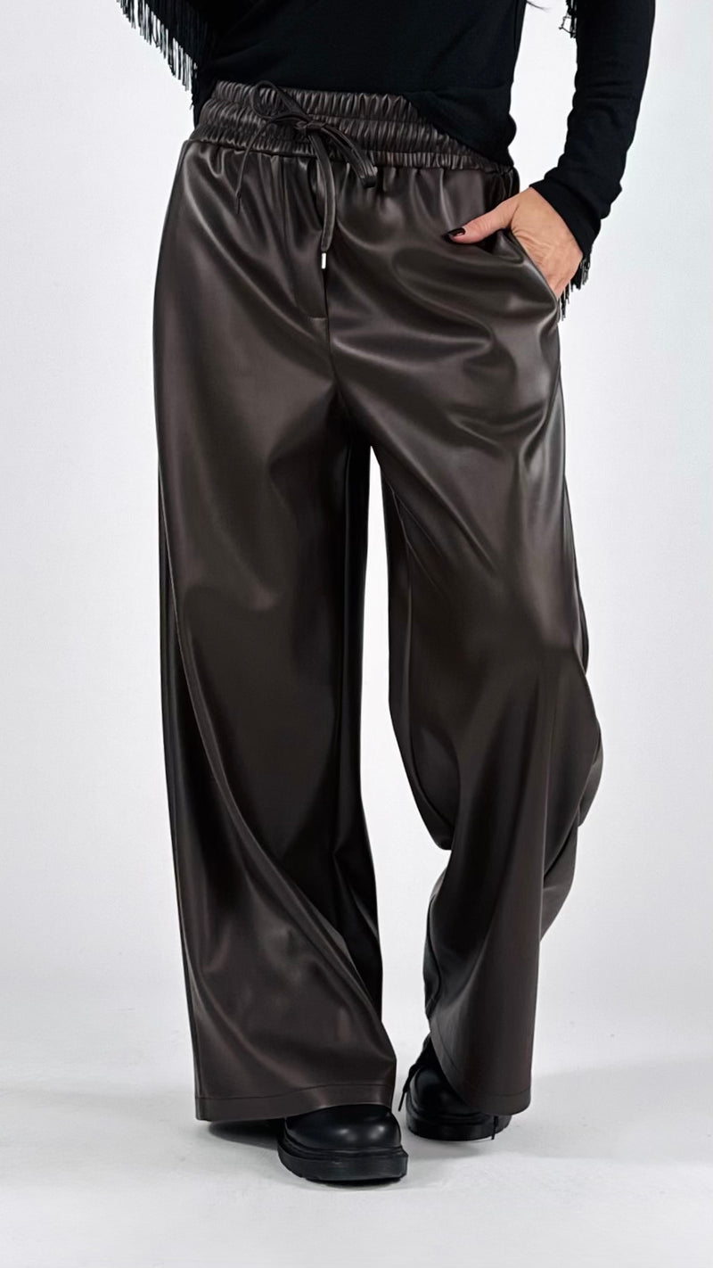 Pantalone palazzo ecopelle T.
